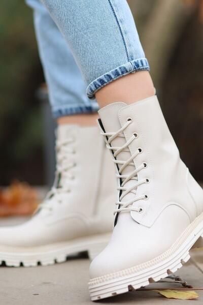 Bria Bej Cilt Bağcıklı Bot