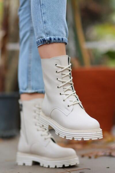 Bria Bej Cilt Bağcıklı Bot