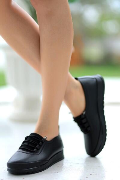 Alva Siyah Cilt Spor Ayakkabı Alva Siyah Cilt Spor Ayakkabı