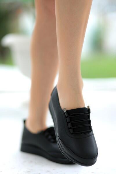 Alva Siyah Cilt Spor Ayakkabı Alva Siyah Cilt Spor Ayakkabı