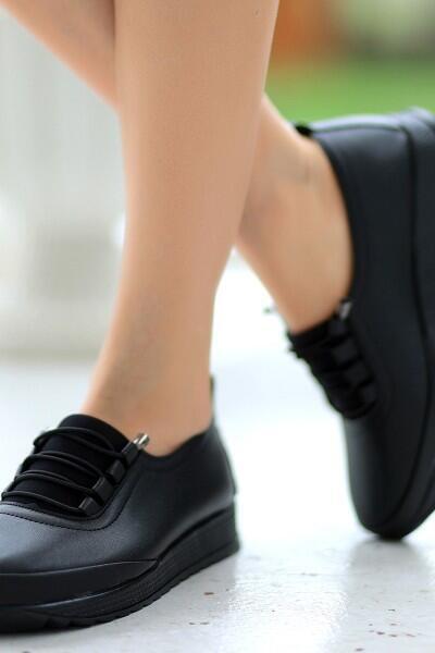 Alva Siyah Cilt Spor Ayakkabı Alva Siyah Cilt Spor Ayakkabı