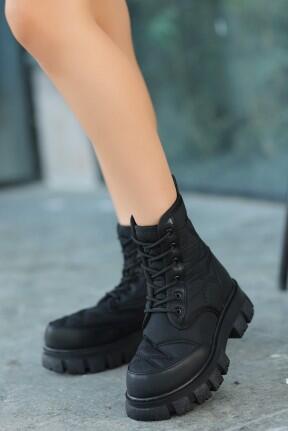 Mabel Siyah Cilt Bağcıklı Bot Mabel Siyah Cilt Bağcıklı Bot