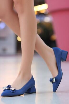 Nell Mavi Cilt Topuklu Ayakkabı