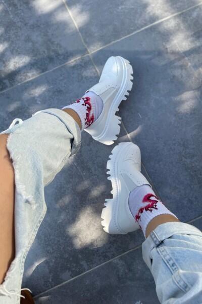 Hote Beyaz Cilt Oxford Ayakkabı