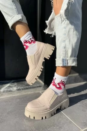 Hote Bej Rugan Oxford Ayakkabı Hote Bej Rugan Oxford Ayakkabı