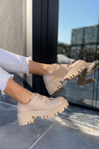 Jenda Nude Rugan Bağcıklı Oxford Ayakkabı