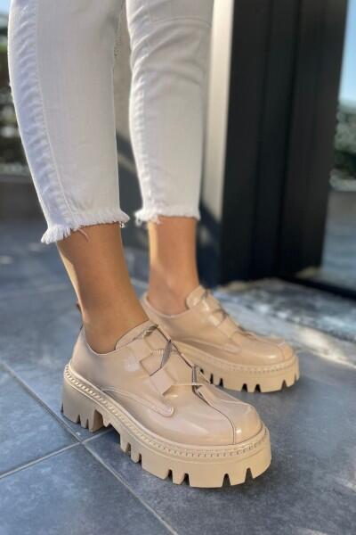 Jenda Nude Rugan Bağcıklı Oxford Ayakkabı