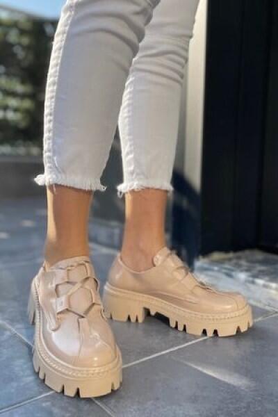 Jenda Nude Rugan Bağcıklı Oxford Ayakkabı