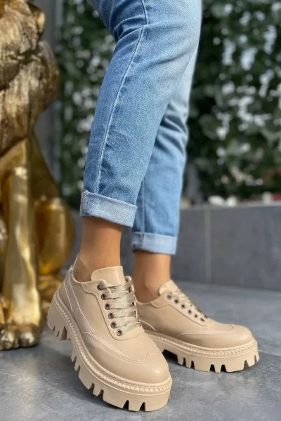 Boos Nude Cilt Bağcıklı Oxford Ayakkabı Boos Nude Cilt Bağcıklı Oxford Ayakkabı