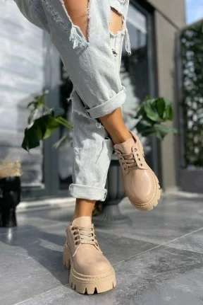 Otya Nude Rugan Bağcıklı Oxford Ayakkabı Otya Nude Rugan Bağcıklı Oxford Ayakkabı