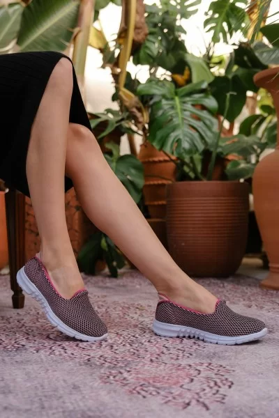 Enox Fuşya Desenli Streş Babet Ayakkabı Enox Fuşya Desenli Streş Babet Ayakkabı