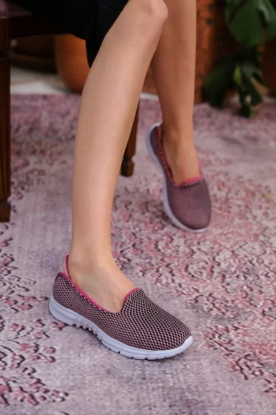 Enox Fuşya Desenli Streş Babet Ayakkabı Enox Fuşya Desenli Streş Babet Ayakkabı