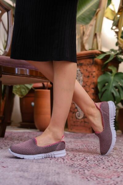 Enox Fuşya Desenli Streş Babet Ayakkabı Enox Fuşya Desenli Streş Babet Ayakkabı