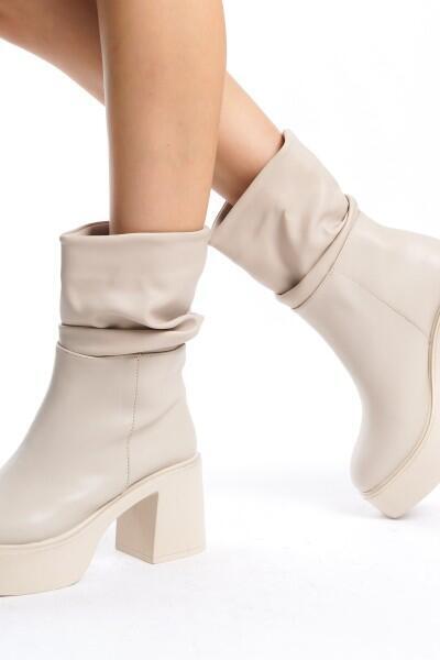 Milda Bej Cilt Körüklü Bot Milda Bej Cilt Körüklü Bot