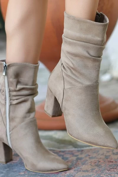 Ritax Vizon Süet Topuklu Bot Ritax Vizon Süet Topuklu Bot