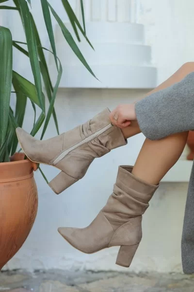 Ritax Vizon Süet Topuklu Bot Ritax Vizon Süet Topuklu Bot