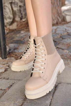 Beery Krem Cilt Bağcıklı Bot