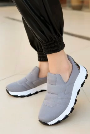 Krista Gri Streç Spor Ayakkabı Krista Gri Streç Spor Ayakkabı