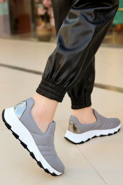 Krista Gri Streç Spor Ayakkabı