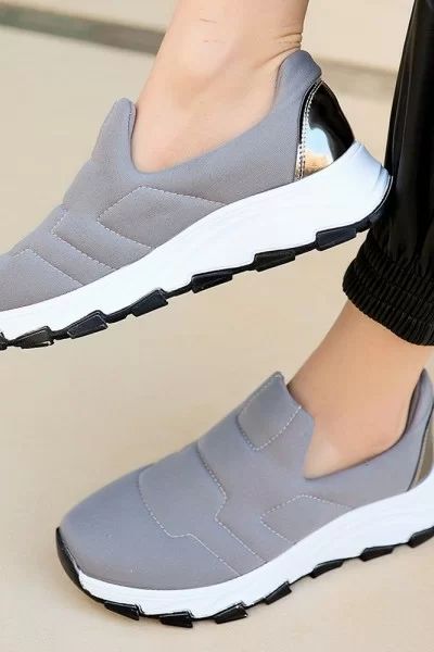 Krista Gri Streç Spor Ayakkabı