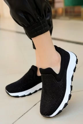 Mıry Siyah Streç Spor Ayakkabı