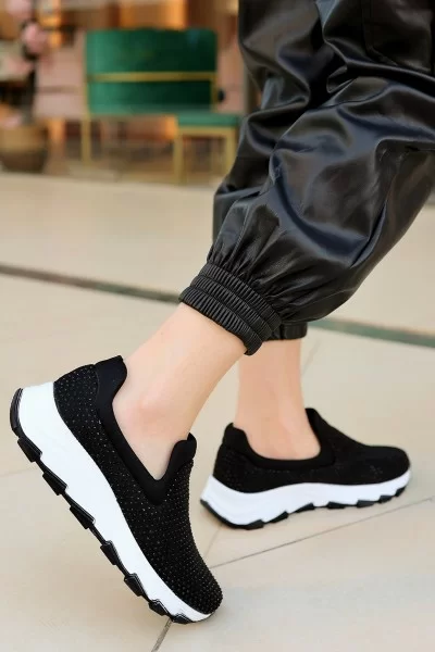 Mıry Siyah Streç Spor Ayakkabı