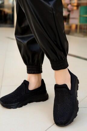 Mıry Siyah Streç Siyah Tabanlı Spor Ayakkabı Mıry Siyah Streç Siyah Tabanlı Spor Ayakkabı