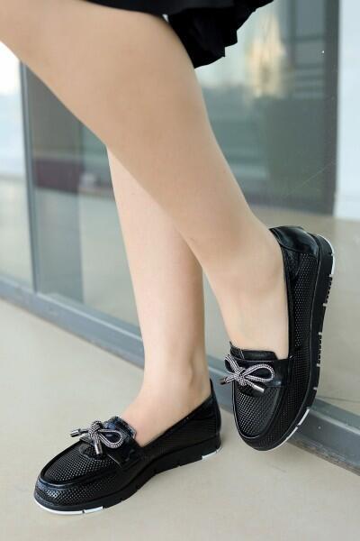 Owent Siyah Rugan Babet Ayakkabı Owent Siyah Rugan Babet Ayakkabı