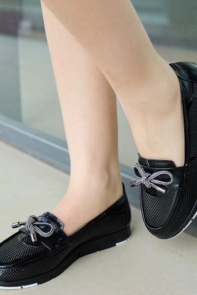 Owent Siyah Rugan Babet Ayakkabı Owent Siyah Rugan Babet Ayakkabı