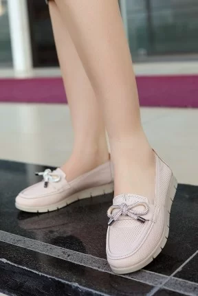 Owent Nude Cilt Babet Ayakkabı Owent Nude Cilt Babet Ayakkabı