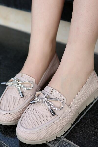 Owent Nude Cilt Babet Ayakkabı Owent Nude Cilt Babet Ayakkabı