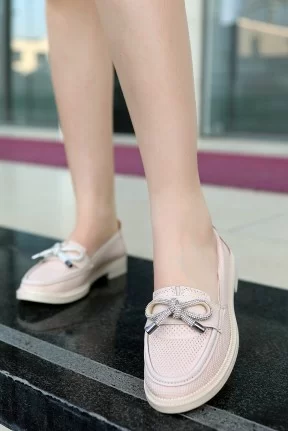 Chay Nude Cilt Babet Ayakkabı Chay Nude Cilt Babet Ayakkabı