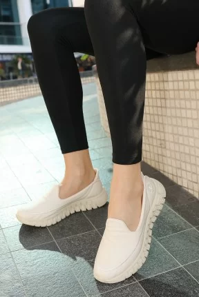 Zlata Bej Cilt Babet Ayakkabı Zlata Bej Cilt Babet Ayakkabı