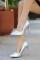 Hillar Gümüş Cilt Stiletto Ayakkabı