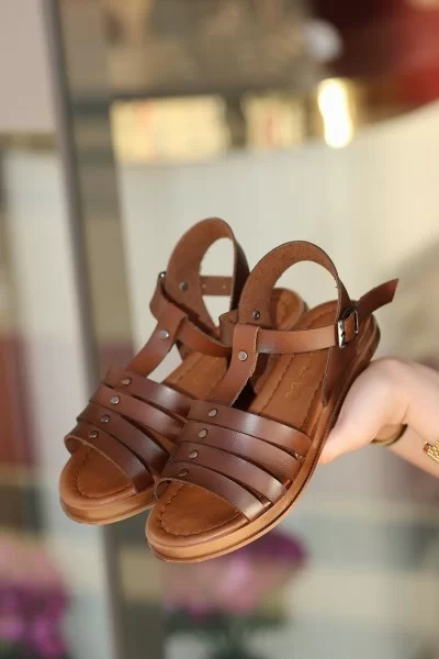 Jikto Taba Deri Sandalet Jikto Taba Deri Sandalet