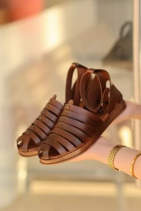 Motali Taba Deri Sandalet Motali Taba Deri Sandalet