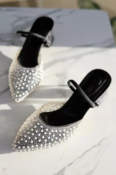 Zual Siyah Cilt Topuklu Ayakkabı