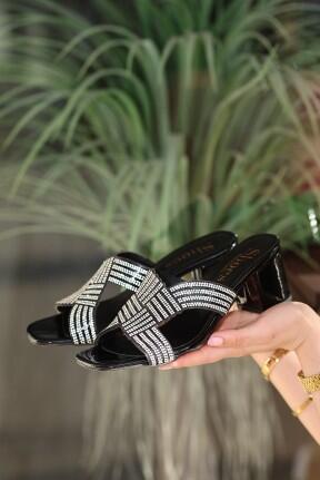 Darla Siyah Rugan Topuklu Terlik Darla Siyah Rugan Topuklu Terlik