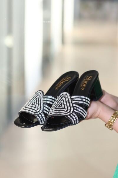 Enda Siyah Rugan Topuklu Terlik Enda Siyah Rugan Topuklu Terlik