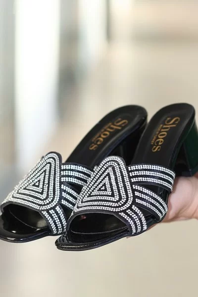 Enda Siyah Rugan Topuklu Terlik Enda Siyah Rugan Topuklu Terlik