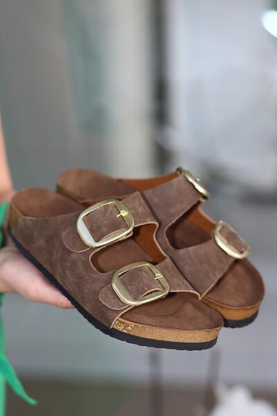 Woki Gold Nubuk Terlik Woki Gold Nubuk Terlik