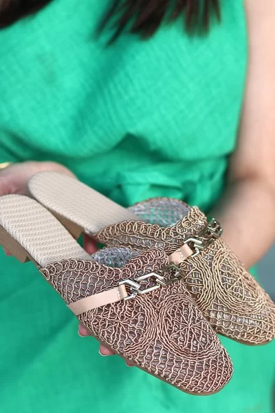 Emery Vizon Örgülü Terlik