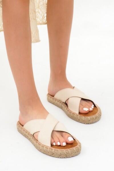 Jinor Bej Keten Espadril Terlik Jinor Bej Keten Espadril Terlik