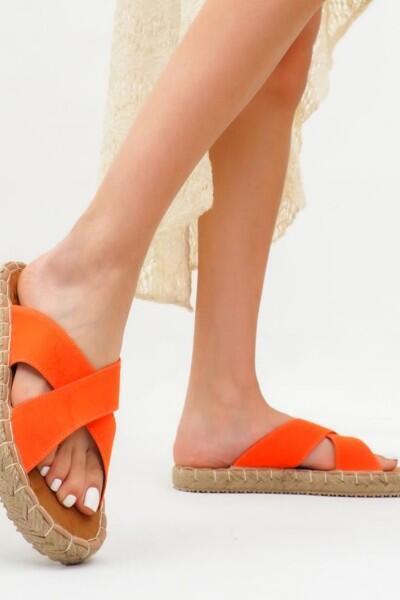 Jinor Turuncu Keten Espadril Terlik Jinor Turuncu Keten Espadril Terlik