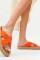 Jinor Turuncu Keten Espadril Terlik
