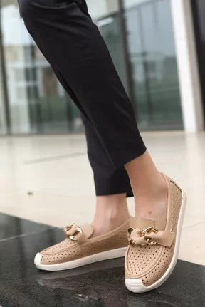 Riwan Nude Cilt Babet Ayakkabı