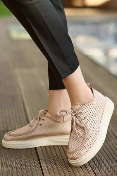 Olse Nude Cilt Bağcıklı Spor Ayakkabı Olse Nude Cilt Bağcıklı Spor Ayakkabı