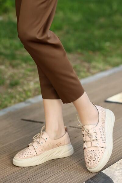 Down Nude Cilt Bağcıklı Spor Ayakkabı Down Nude Cilt Bağcıklı Spor Ayakkabı