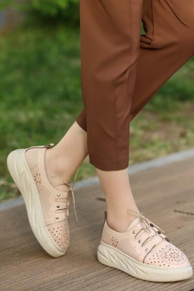 Down Nude Cilt Bağcıklı Spor Ayakkabı Down Nude Cilt Bağcıklı Spor Ayakkabı