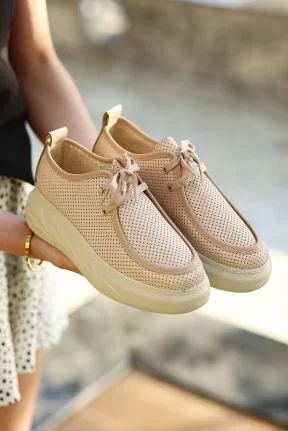 Freya Nude Cilt Bağcıklı Spor Ayakkabı Freya Nude Cilt Bağcıklı Spor Ayakkabı